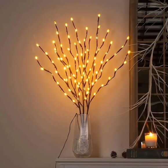 LED lights, 20 twinkling fairy lights on 1 branch. Warm white lights. - Picture 3 of 3